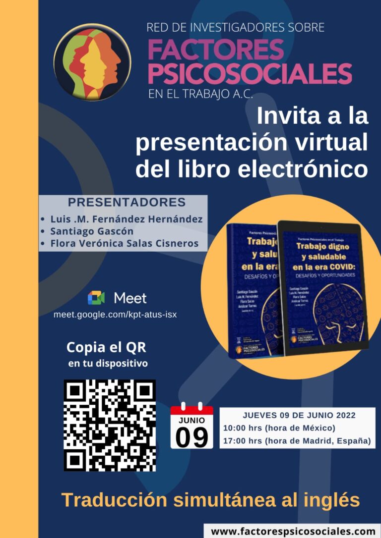No te pierdas la presentación virtual del libro electrónico “Trabajo digno y saludable en la era COVID”